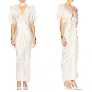 Helsa The Demeter Dress in Silk Lyocell in Cream Large No-Scarf NWT Womens